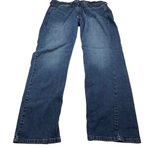 Levi Strauss Signature Straight‎ Fit Dark Wash Denim Jeans Men W34 L30